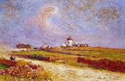 unknow artist Countryside with Windmill, near Batz Germany oil painting artist